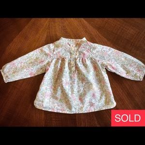 Bonpoint Floral Long Sleeve Blouse, 3-6 mo